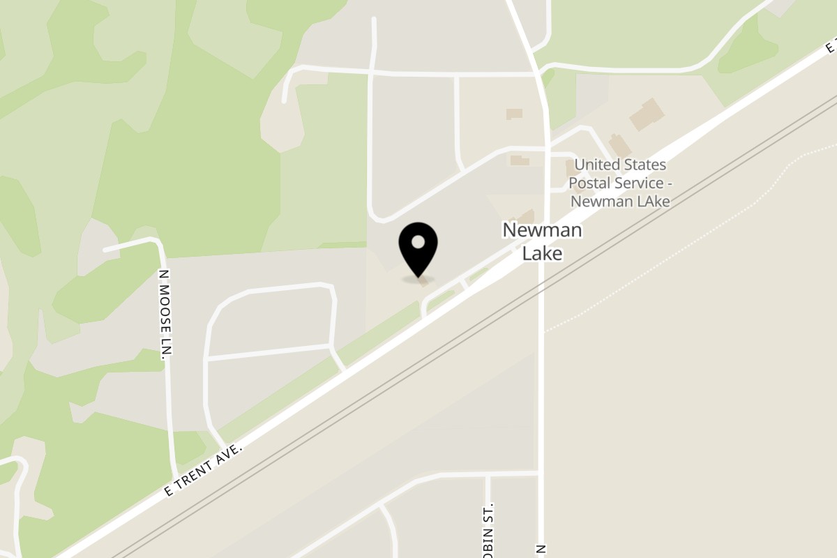 Map showing the location of Newman's Pour and Pies on 24921 E Trent Ave in Newman Lake